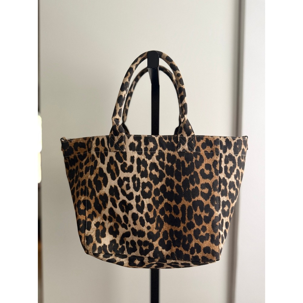 GANNI Top Handle Shoulder Bag - One Size - Animal Print - Picture 3 of 9